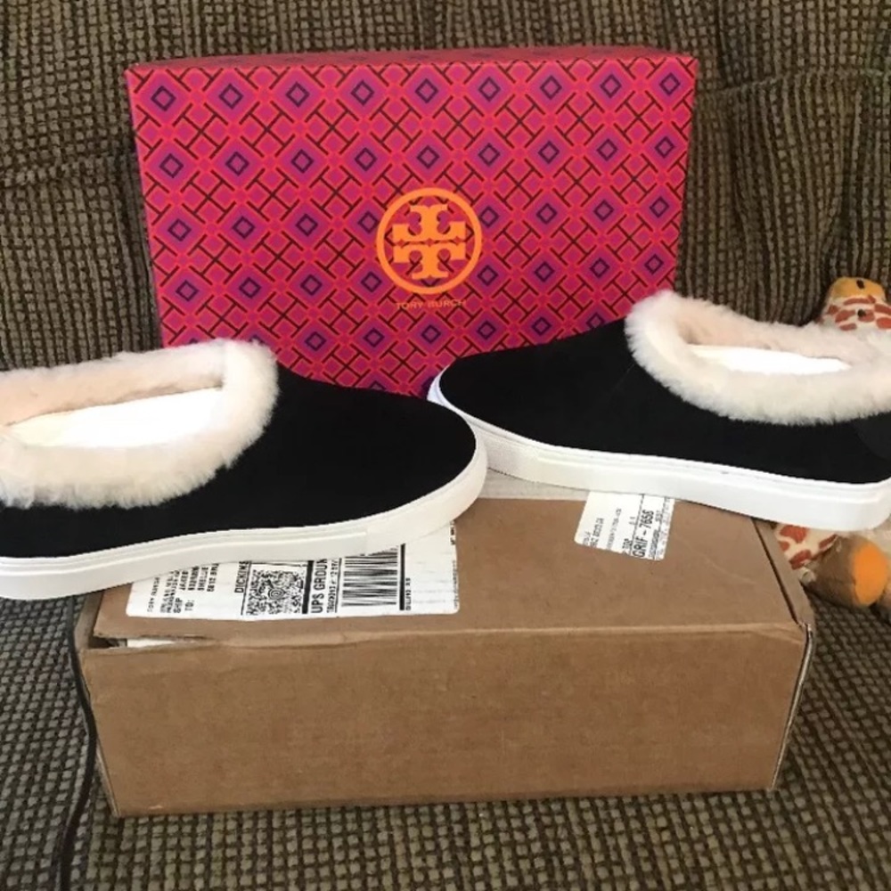 BNIB TORY BURCH SLIP-ONS WITH FUR LINING 6/6.5 😎 - Picture 5 of 8